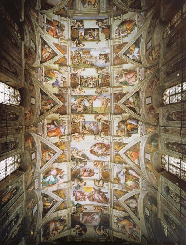 Michelangelo Buonarroti plfond of the Sixtijnse chapel Rome Vatican Spain oil painting art